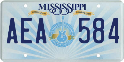 MS license plate AEA584