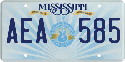 MS license plate AEA585