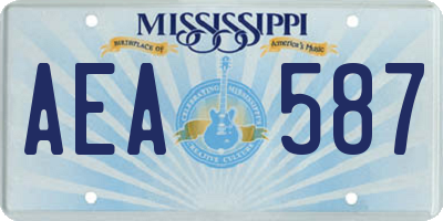 MS license plate AEA587
