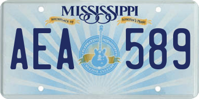MS license plate AEA589