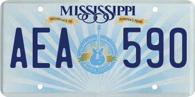 MS license plate AEA590