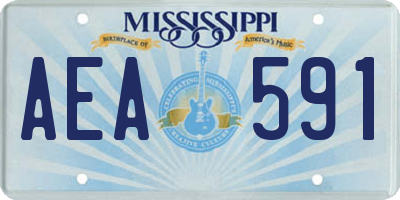 MS license plate AEA591