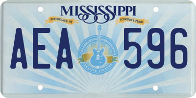 MS license plate AEA596
