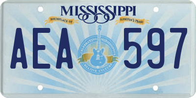MS license plate AEA597