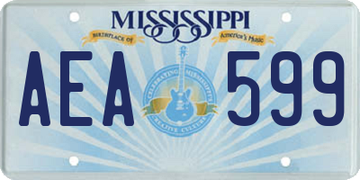 MS license plate AEA599
