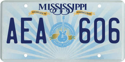 MS license plate AEA606