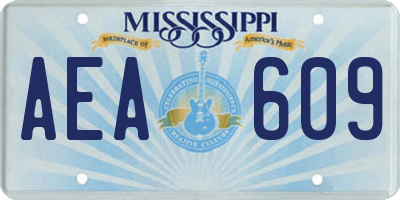 MS license plate AEA609