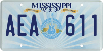 MS license plate AEA611