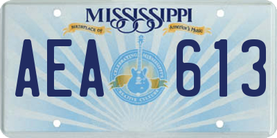 MS license plate AEA613