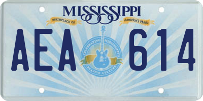 MS license plate AEA614