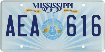 MS license plate AEA616