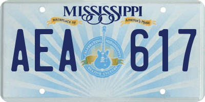MS license plate AEA617