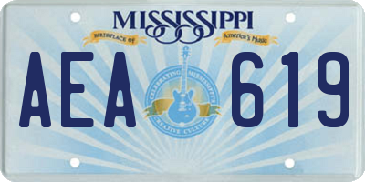 MS license plate AEA619