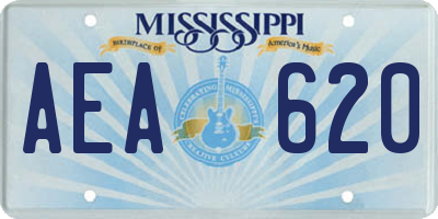 MS license plate AEA620