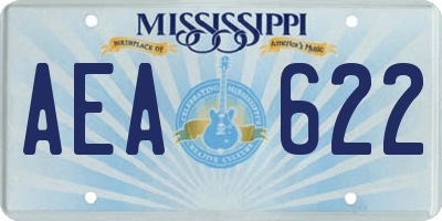 MS license plate AEA622