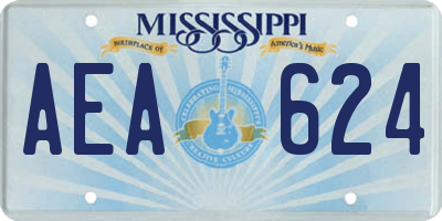 MS license plate AEA624