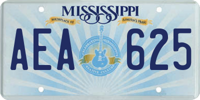 MS license plate AEA625