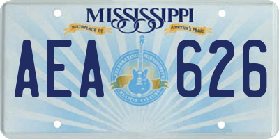 MS license plate AEA626