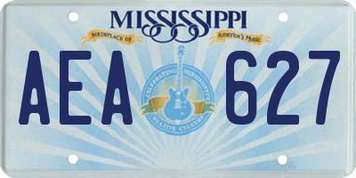 MS license plate AEA627