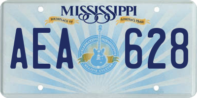 MS license plate AEA628