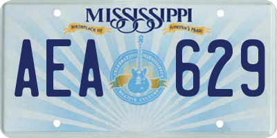 MS license plate AEA629