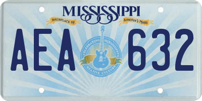 MS license plate AEA632