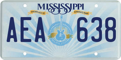 MS license plate AEA638