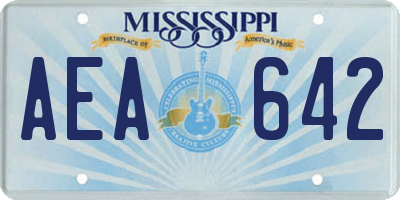 MS license plate AEA642