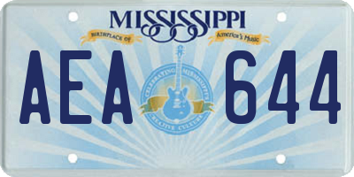 MS license plate AEA644