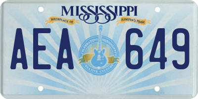 MS license plate AEA649