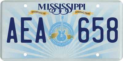 MS license plate AEA658