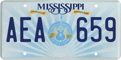 MS license plate AEA659