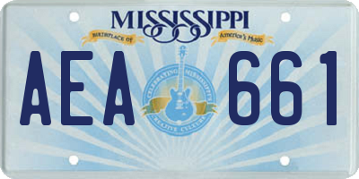 MS license plate AEA661