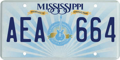 MS license plate AEA664