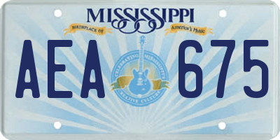MS license plate AEA675