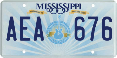 MS license plate AEA676
