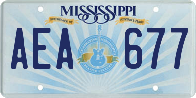 MS license plate AEA677