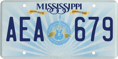 MS license plate AEA679