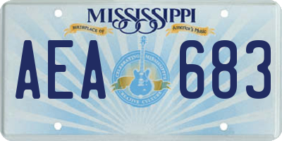 MS license plate AEA683