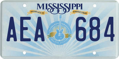 MS license plate AEA684