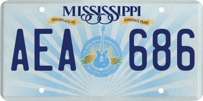 MS license plate AEA686