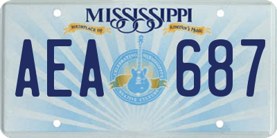 MS license plate AEA687