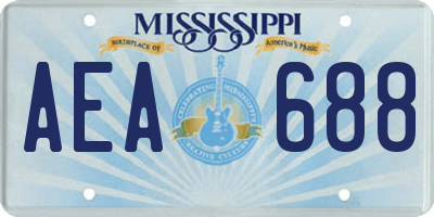 MS license plate AEA688