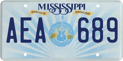 MS license plate AEA689