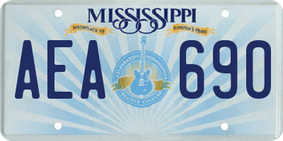 MS license plate AEA690