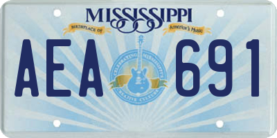 MS license plate AEA691