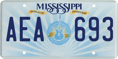 MS license plate AEA693