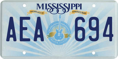 MS license plate AEA694