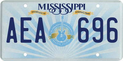 MS license plate AEA696
