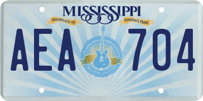 MS license plate AEA704